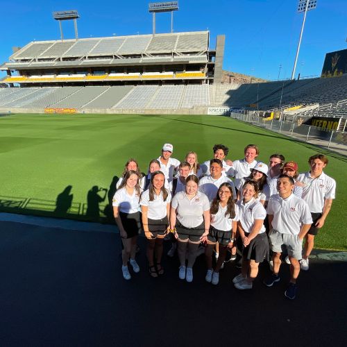 Group of ASU Students at tour of the stadium