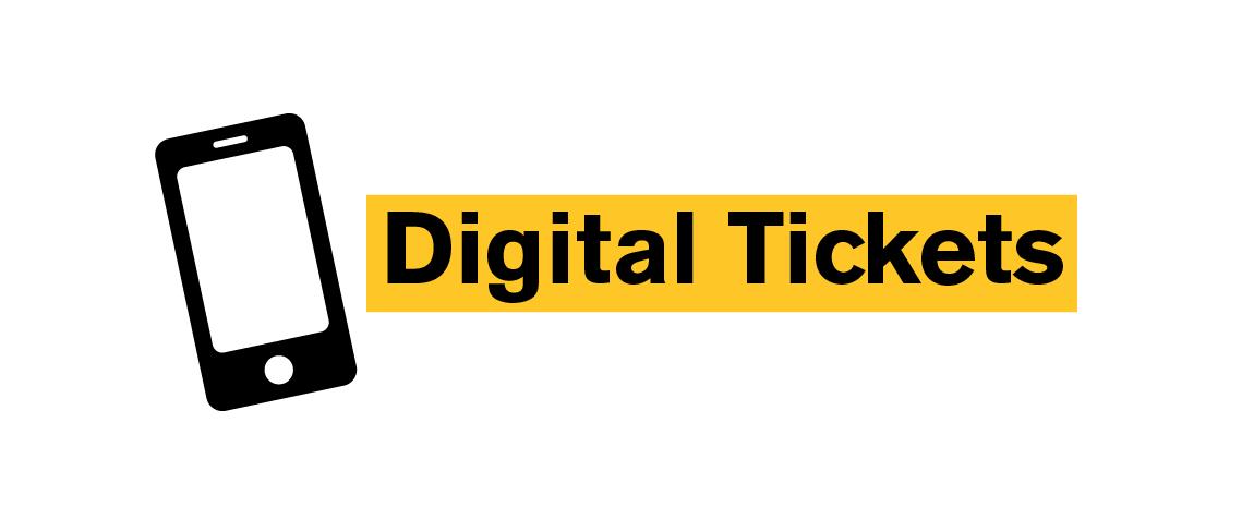 Digital Tickets text with phone icon