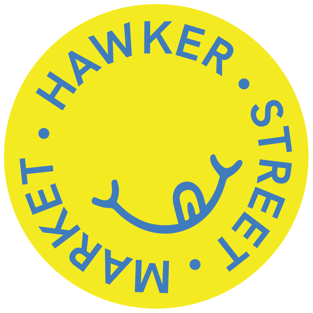 Hawker Street Market in small text around smile icon