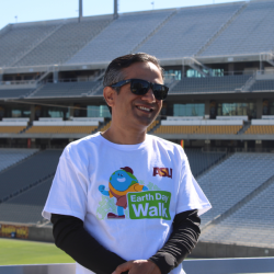 Guest wearing 2025 Earth Day Walk shirt