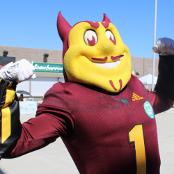 Sparky the Sun Devil reppin' Earth Day sticker