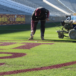 ASU Grounds Crew painting Pat Tillman game shot
